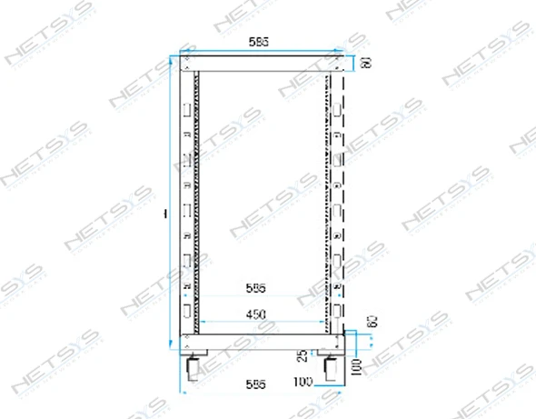 Single Open Rack 32U 60X12cm