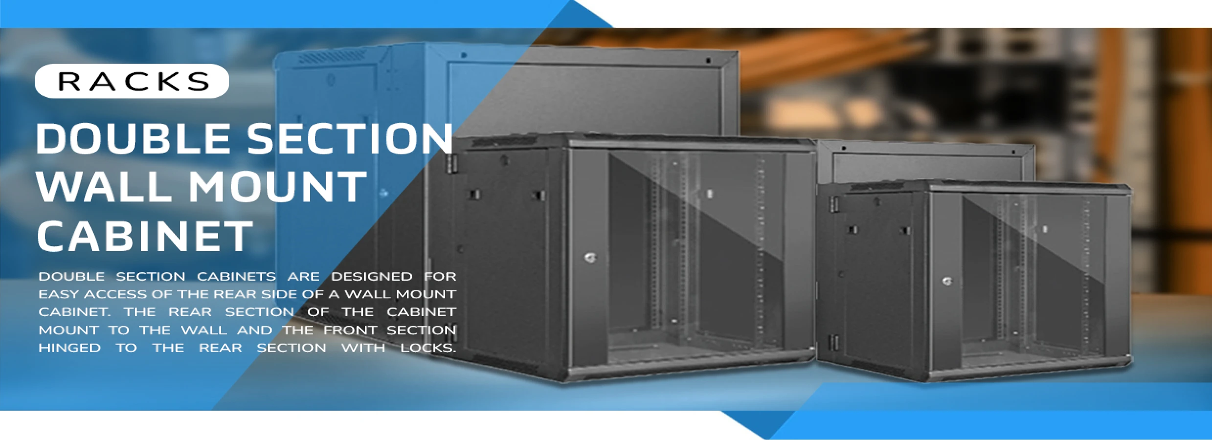 Double Section Wall Mount Cabinet 18U 60X45cm